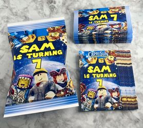 Roblox Birthday Party Theme Labels Stickers Wrappers Chips Waterlabels Cutouts