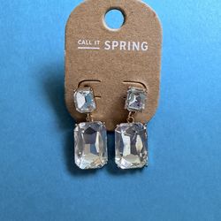 Diamond style dangle earrings