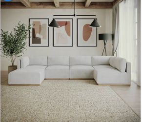 Henredon Murphy 6-Piece Modular Sectional with Ottoman – CREAM