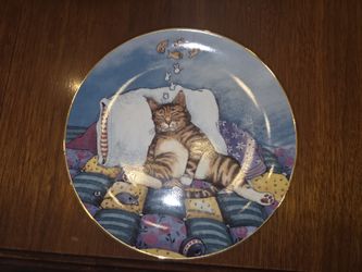 Vintage Cat Porcelain Collector Plates Set of 3 (Bradford Exchange & Danbury Mint)