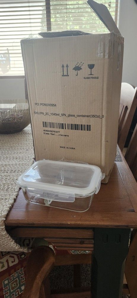 5 Brand New Clear Containers