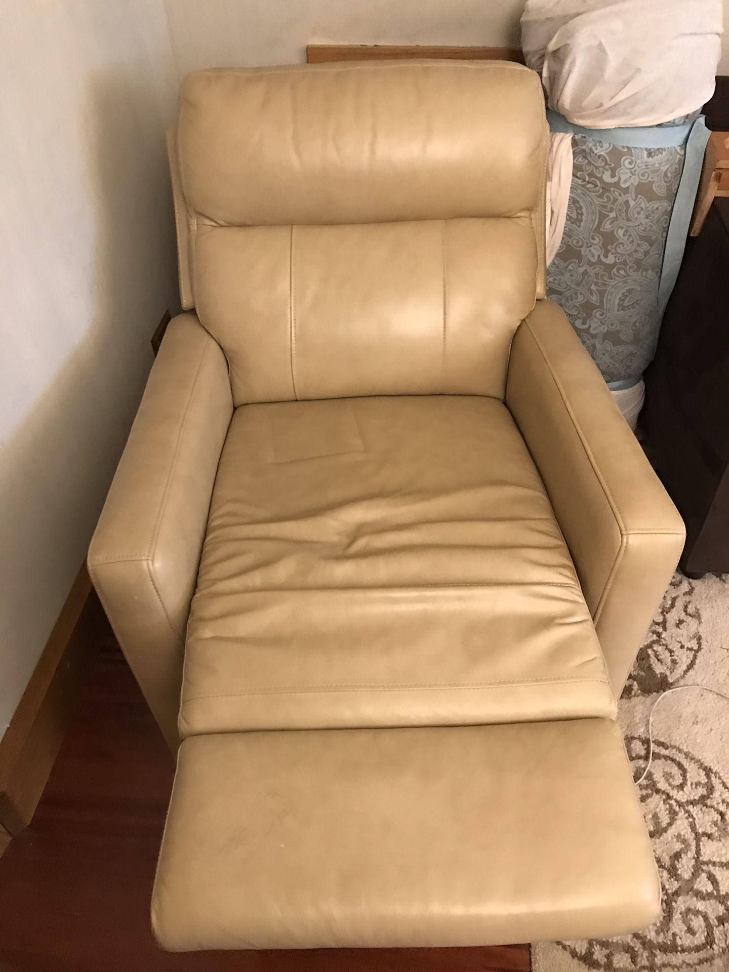 Tan Leather Recliner Lounger Baby Room Toddler Buy Buy Baby