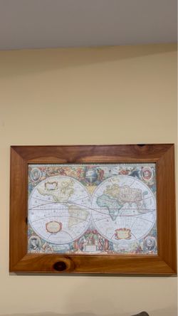 World Map framed picture ($50)