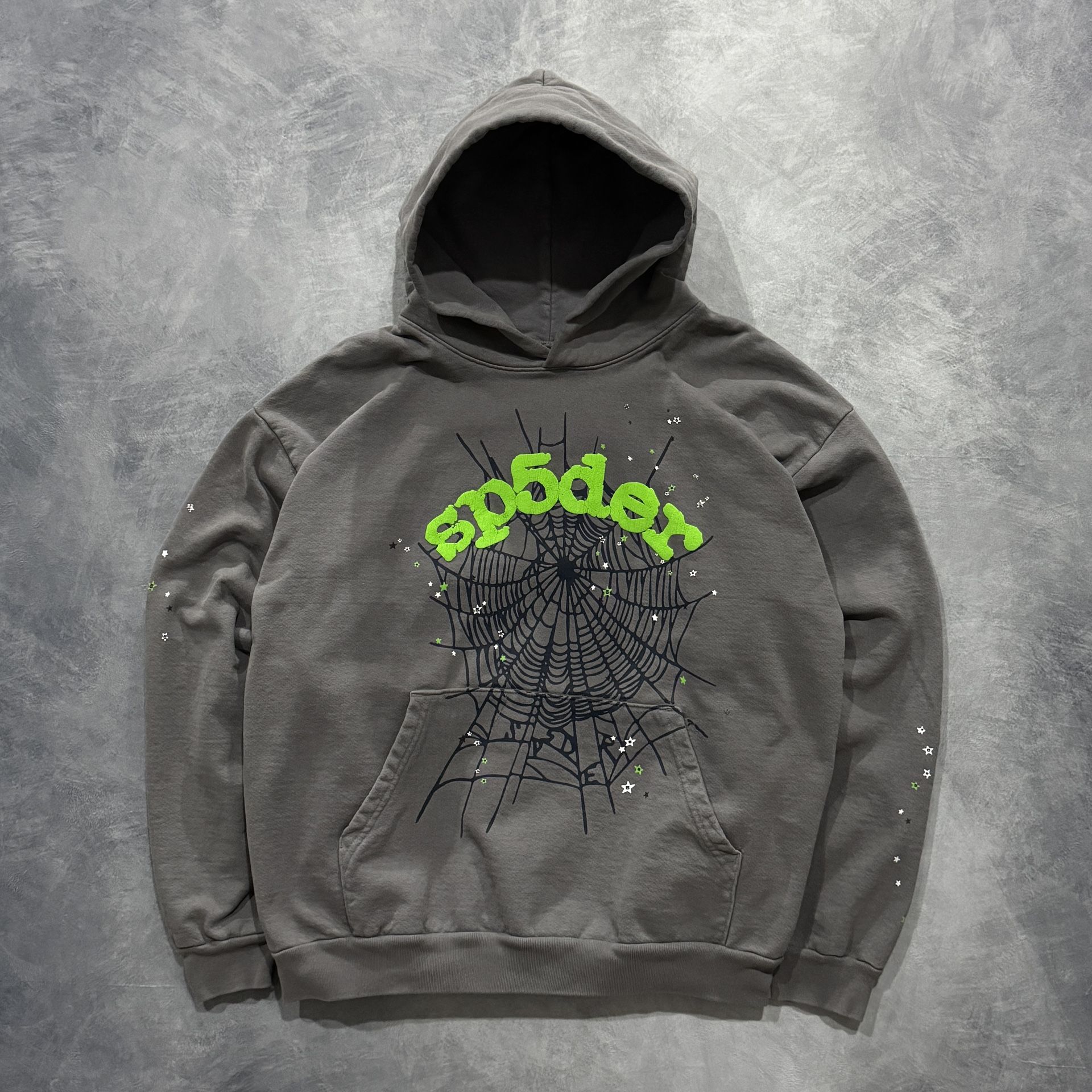 Sp5der Wait Web Hoodie in Slate Grey