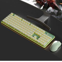 Backlit Keyboard and Mouse Wireless, Full Size, Quiet Input, Ergonomic Tilt Angle, Sleep Mode, 2.4G Rechargable Computer Keyboard and Optical Mice Set