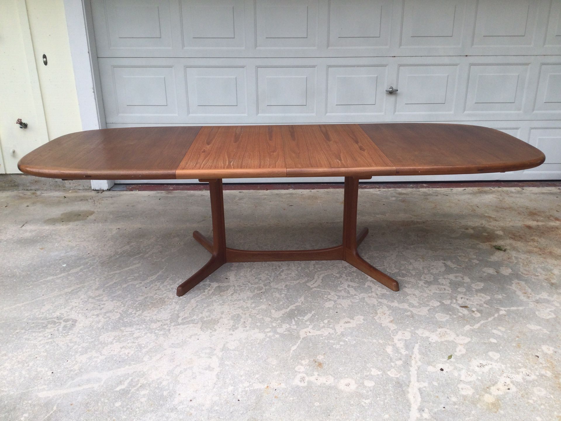 Dyrlund Mid Century Modern Teak Hidden Leaf Dining Table