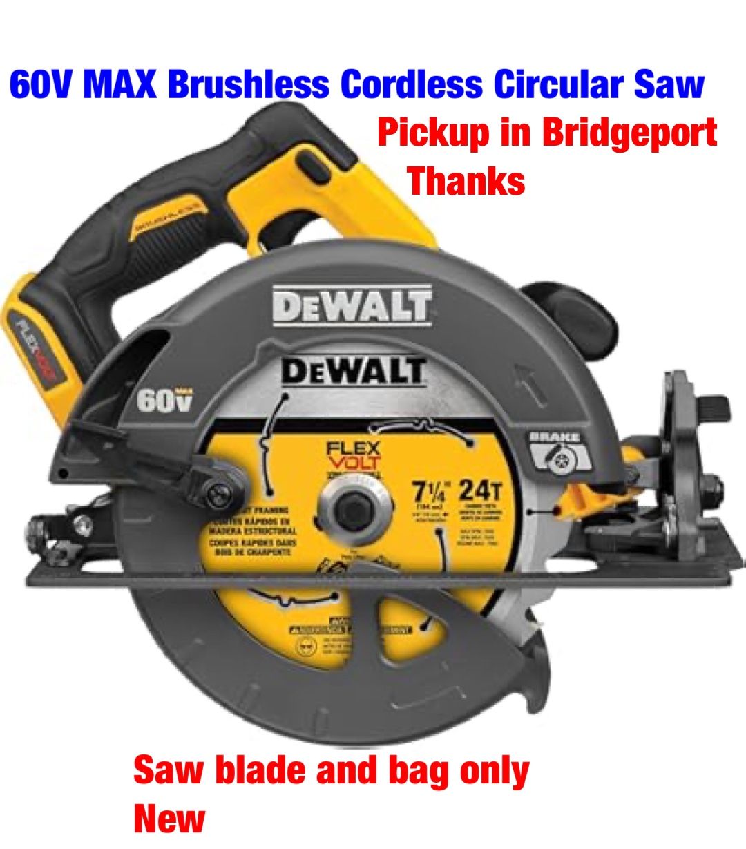 DeWalt FLEXVOLT 60V MAX Brushless Cordless Circular Saw