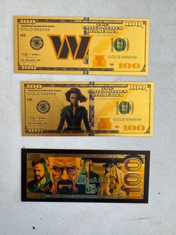 2pc Novelty Gold Foil $100 Banknotes 24K Gold Independence Hall