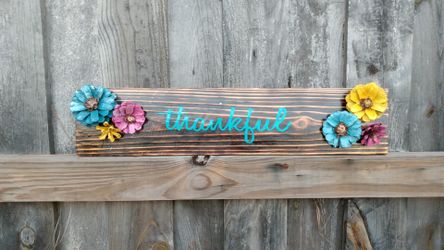 Thankful Wood and Pinecone Art