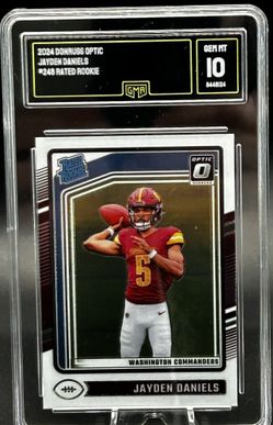 2024 Donruss Optic JAYDEN DANIELS #248 Rated Rookie Commanders GMA GEM MT 10