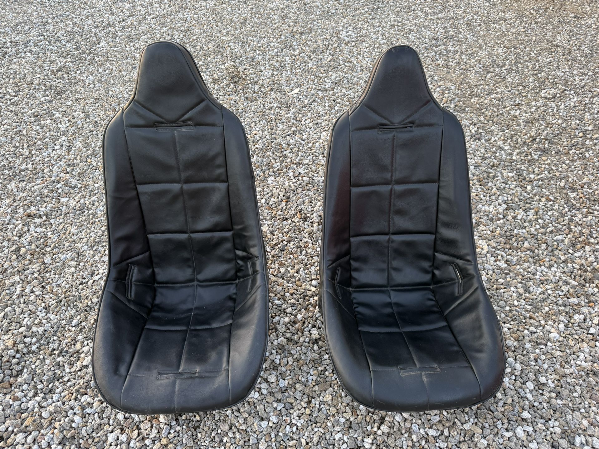 Brand New Lightweight Plastic Racing Bucket Seats & Vinyl Covers.