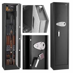 SECUSTAR Biometric Rifle Gun Safe,Quick Access 5-7 Gun Large Improved Fingerprint Shotgun Security Cabinet,Gun Safe for Rifle and Shotgun with Pistol 
