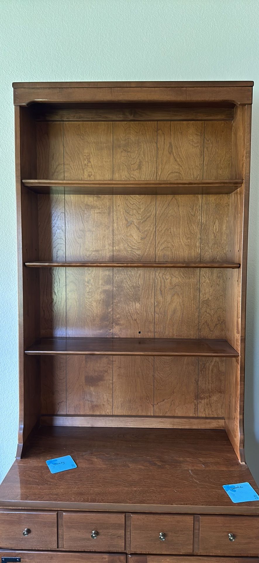 Ethan Allen Bookshelf, Cabinet Topper.