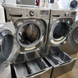 💥💥LG SET STEAM WASHER END  STEAM DRYER  JUMBO STAINLEES STEEL ♨️♨️