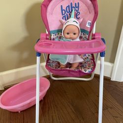 Baby Alive Doll With Hair Chair, Bathtub & Unicorn Bathrobe
