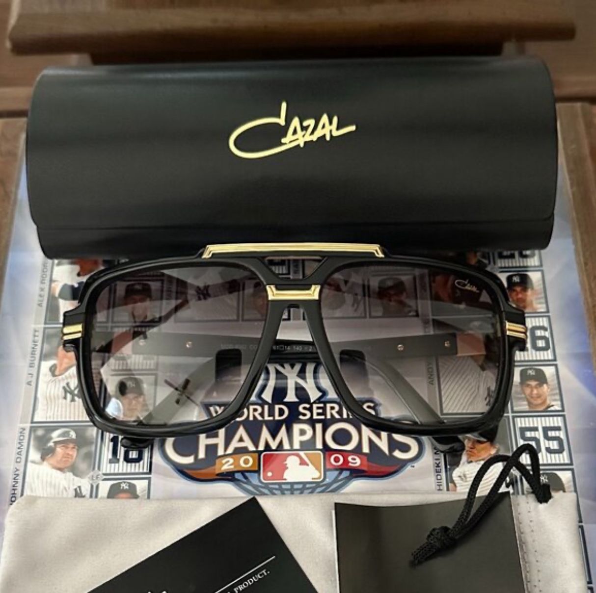 Authentic NEW Cazal Sunglasses 8042 001 Black Gold