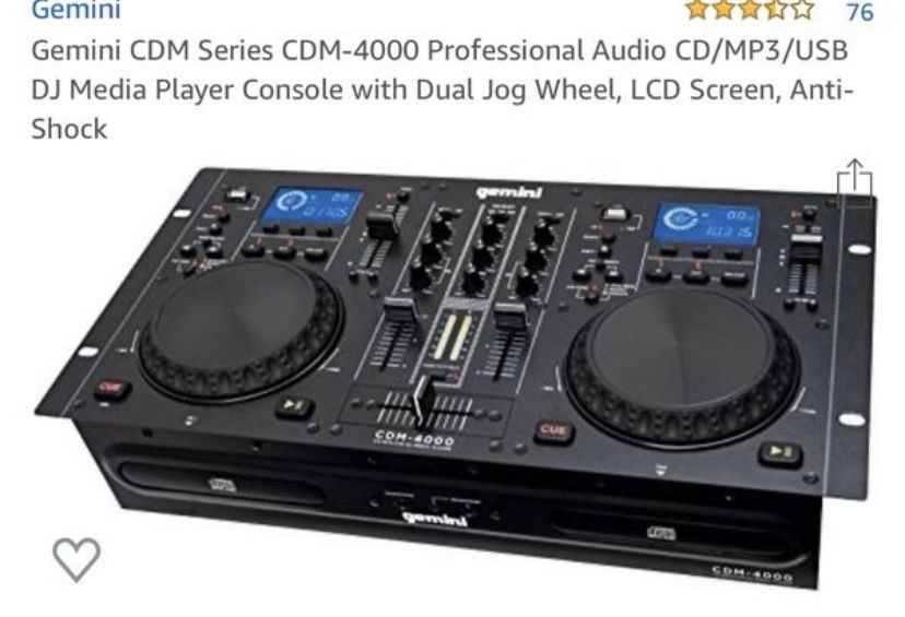 DJ Media Player Console with Dual Jog Wheel