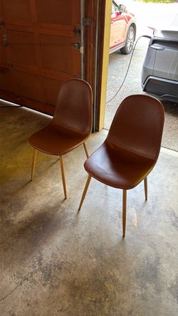 2 Brown Dining Chairs – $5 for Both