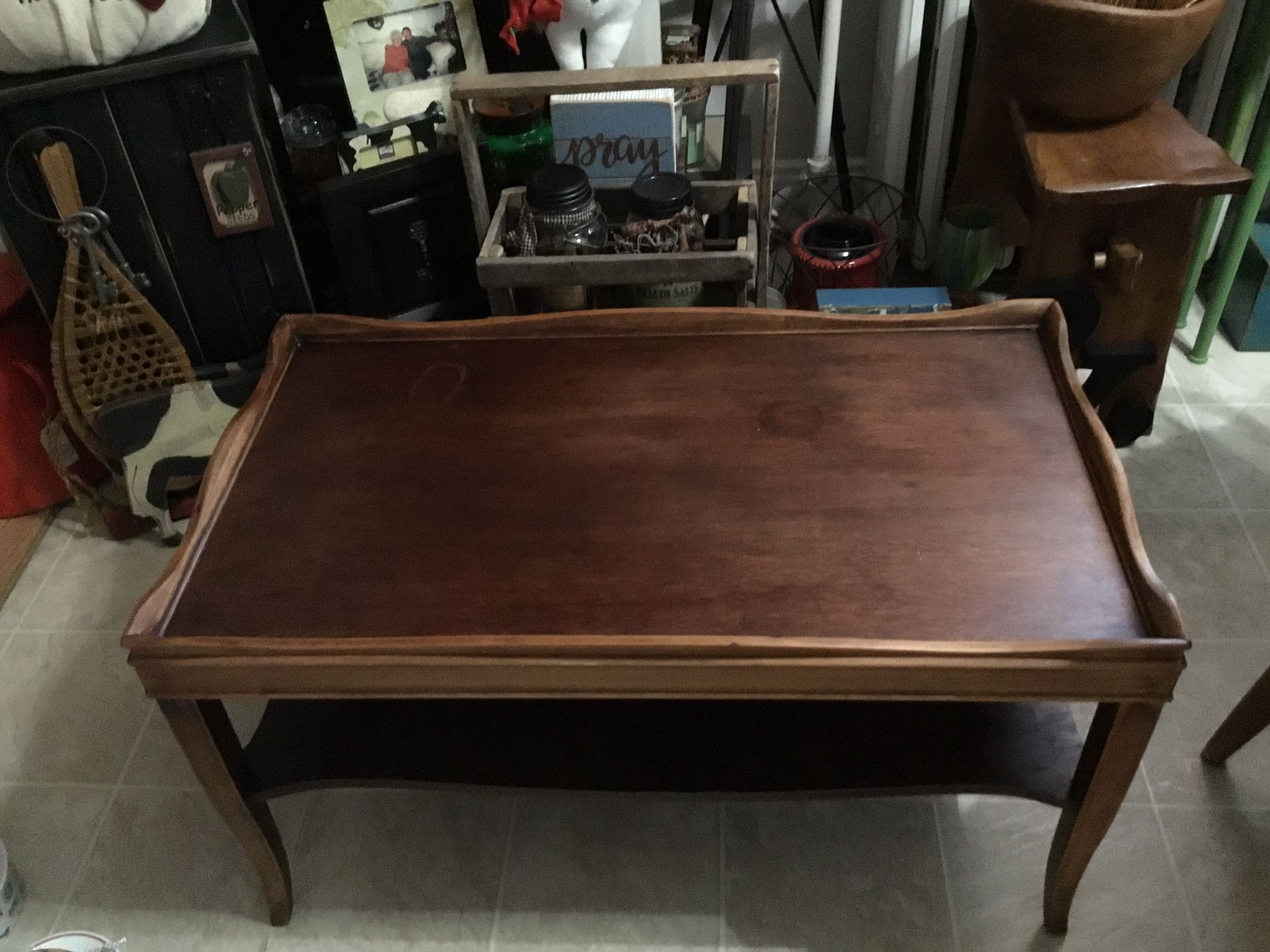 VINTAGE ~~~ SOLID WOOD - COFFEE/ TV STAND/ TABLE