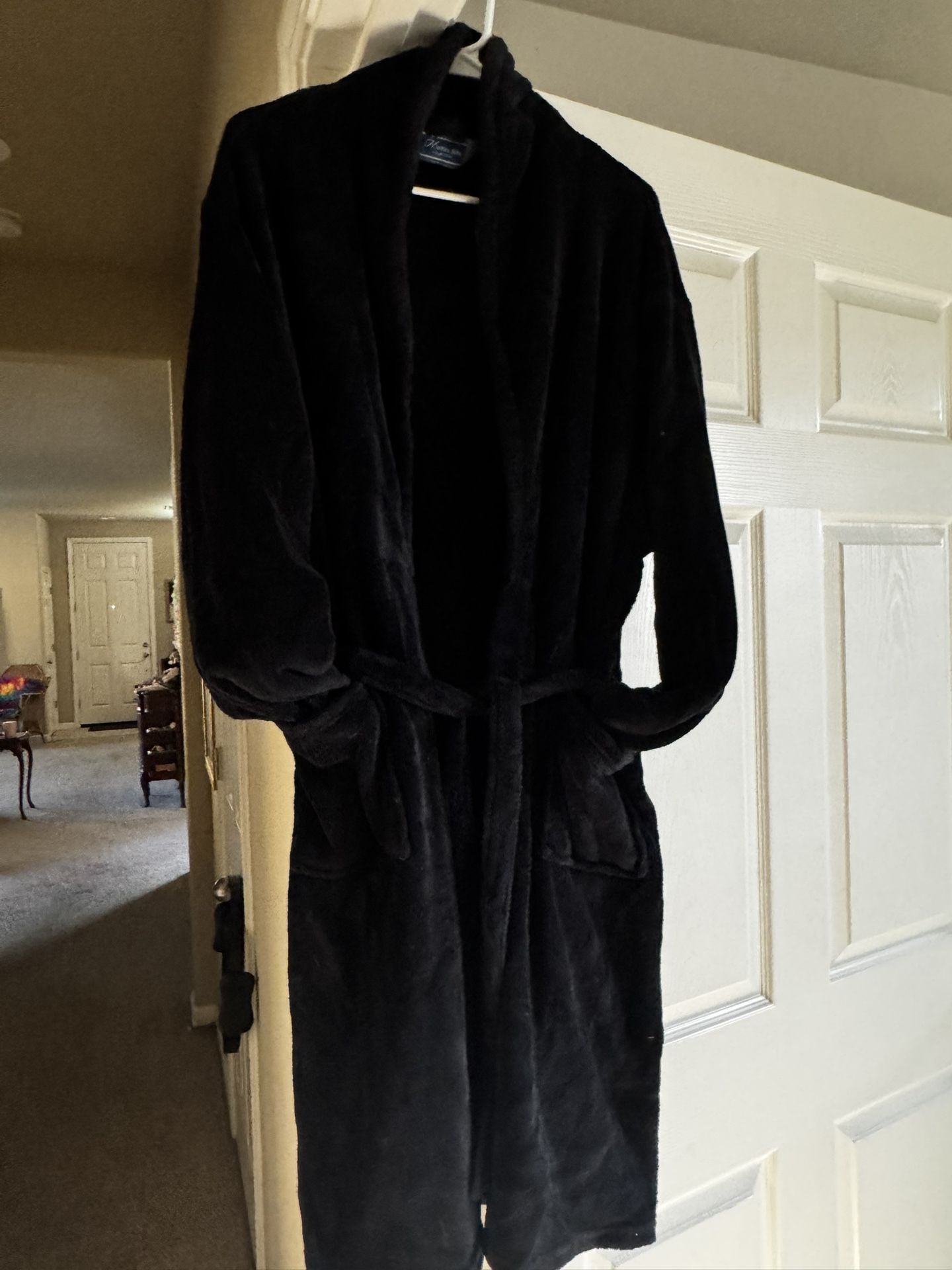 Soft Black Velour Women's Robe