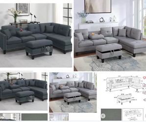 Sectional with ottoman set
