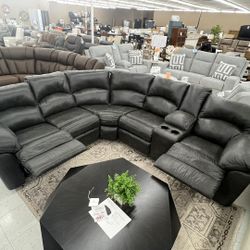 Recliner Sectional Couch W Center Console ⭐$39 Down Payment with Financing ⭐ 90 Days same as cash