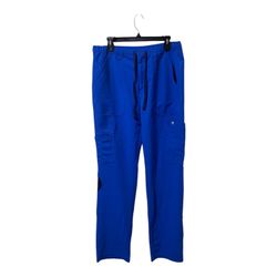 Figs Men's Cairo Cargo Scrub Pants Tall Inseam Size Large Royal Blue PO 2443