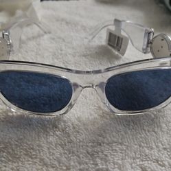 Versace VE4479U Clear Frame Blue Lens Sunglasses