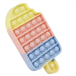 Push Pop Bubble Fidget Sensory Toy - Push Fidget Toy for Kids Autism Special Needs Stress Reliever Silicone Squeeze Sensory Stress Reliever Toy (Ice C