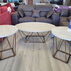 Modern Coffee Table Set | Tarica Two-Tone Occasional Table Set