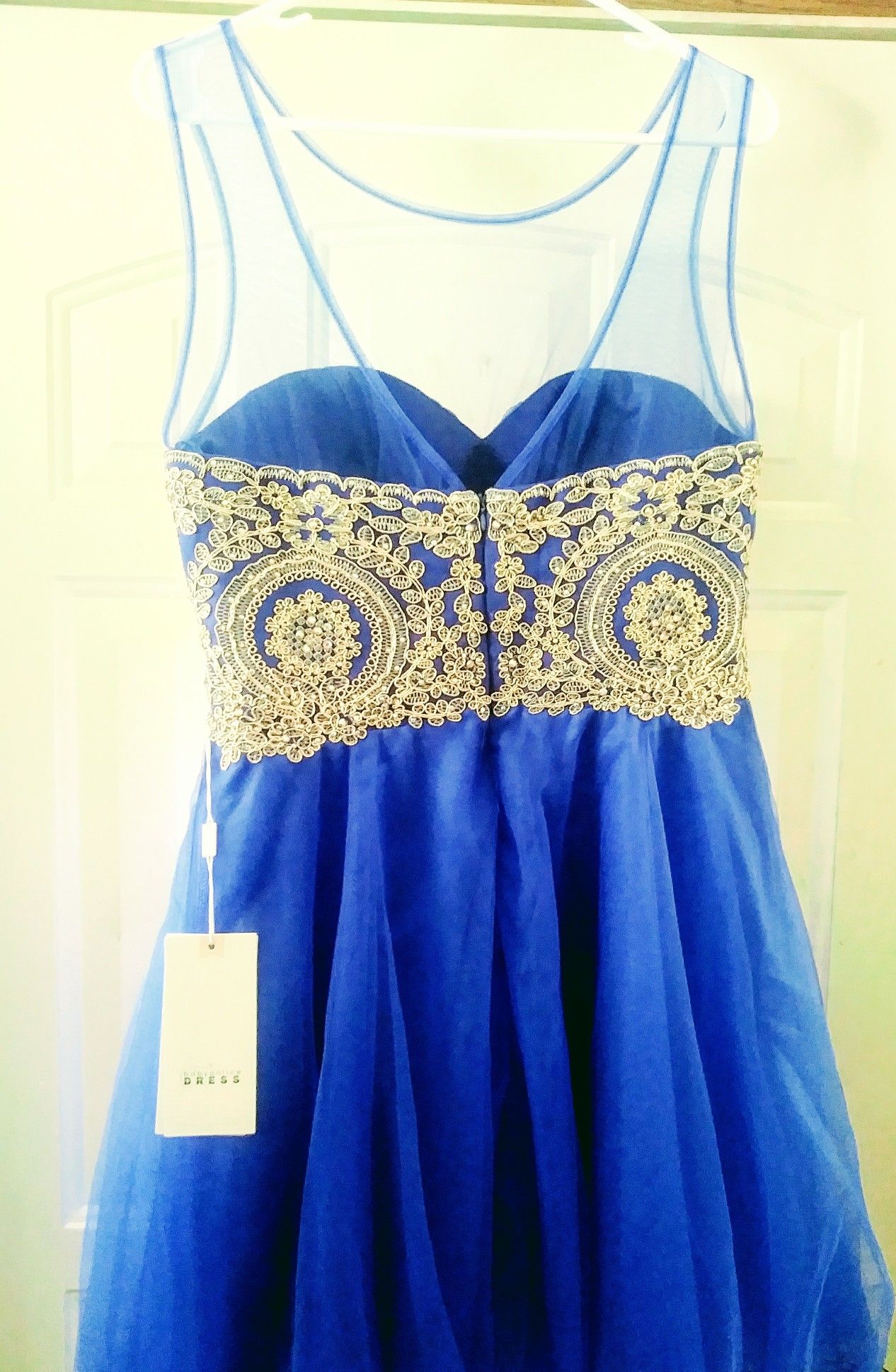 Royal blue & Gold formal dress