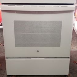 GE Electric Glass Top Oven, White 30"