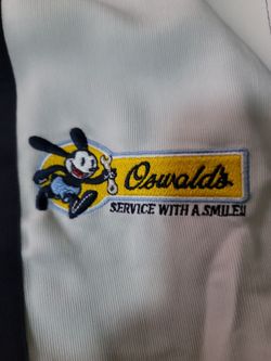 Disney Oswald’s Lucky Rabbit Service With A Smile Shirt Men MEDIUM Button Up California Adventure