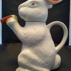 Tony Wood Studio Bob-tail Rabbit Teapot, Made In England