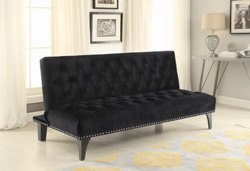 Gorgeous Soft Black Sofa Bed with Nailhead Trim! NEW!! Lowest Prices!!