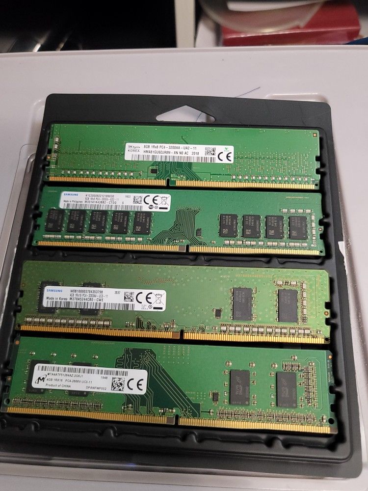Ram 24GB Mix Brand DDR4 UDIMM Desktop Memory Used