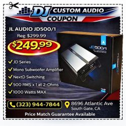 JL Audio JD Series JD500/1 Mono Subwoofer Amplifier 1000 Watts JD500 🚨 Payment Options Available 🚨 No Credit Needed 🚨 