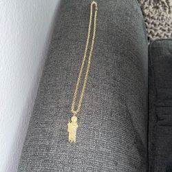 14K Solid Rope Chain & San Judas Pendant