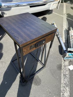 Side table with outlet and usb ports