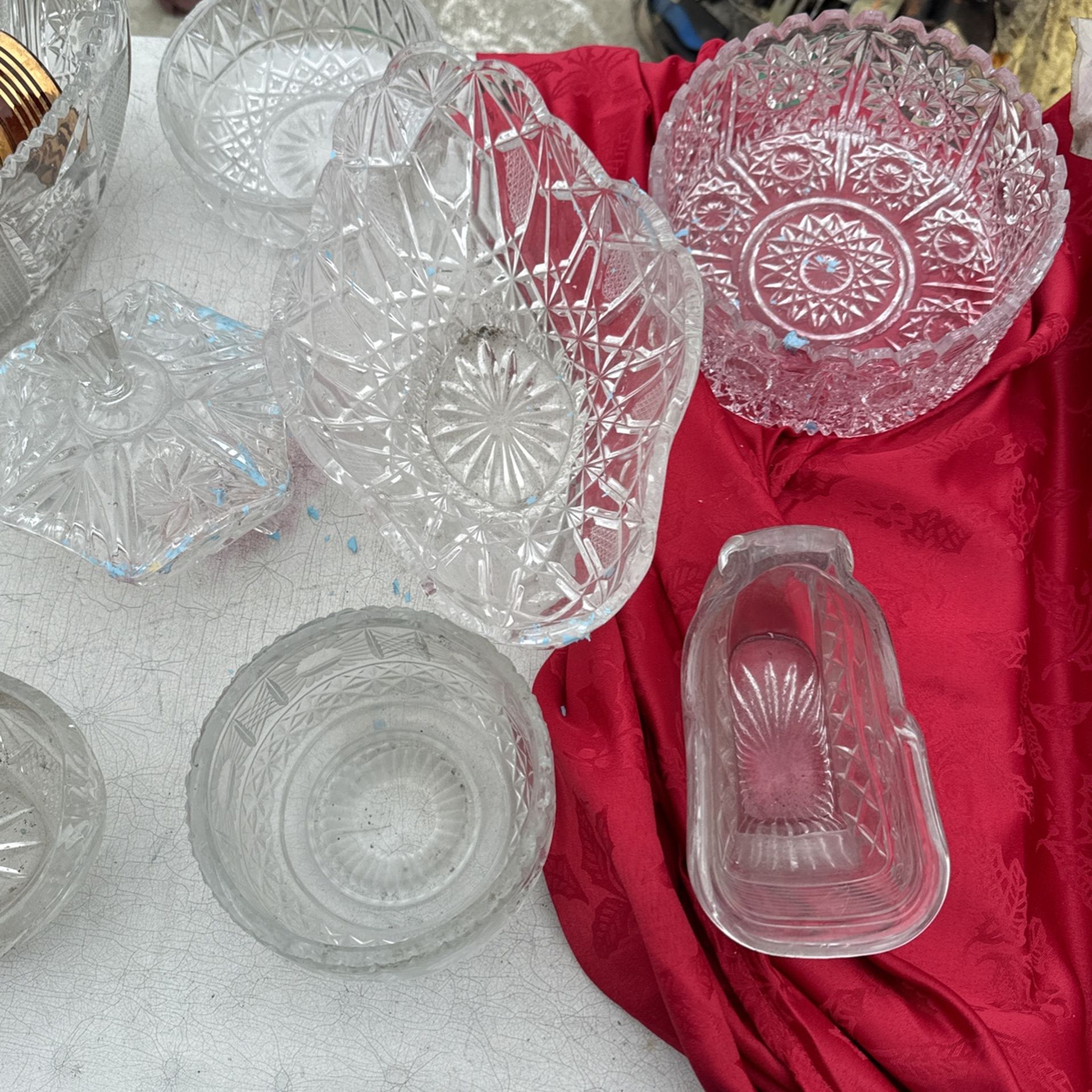 Antique china glasses and bowls