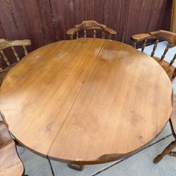 Wooden kitchen table. Vintage table