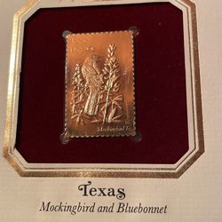 22k Gold Plated Replica Stamps Of State Birds