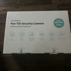 SEHMUA 2K Solar Security Cameras Wireless Outdoor, 4PCS 360° View Pan/Tilt WiFi Security Camera Outside with Color Night Vision （4 Pack）