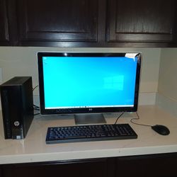 HP Slimline Desktop PC With Monitor