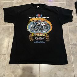 Vintage Indian Motorcycle Days AMA 2001 Raceway Graphic T-Shirt SZ XL
