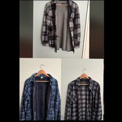 3 Flannels for sale $30 each, $80 for all of hem