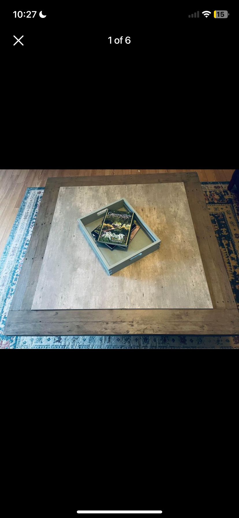 Grey/Concrete Square Coffee Table