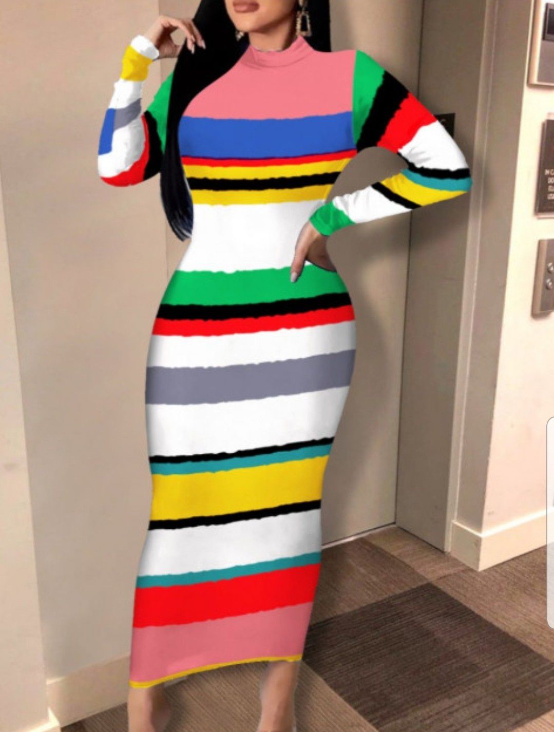 🌈Multi-colored Striped Dress
