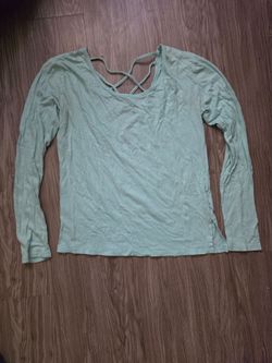 Mint Green Long Sleeve Strappy Back Top