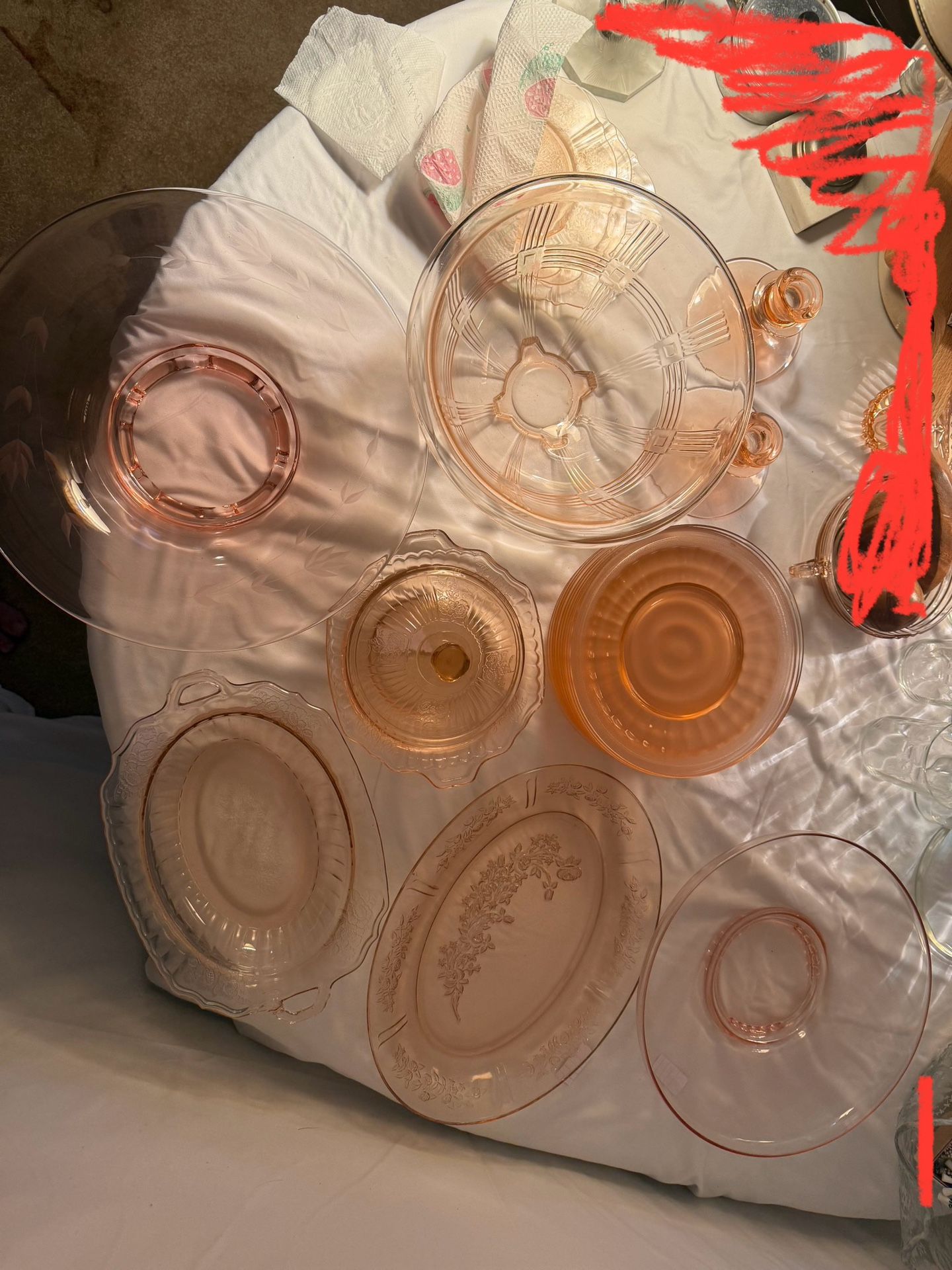 Vintage Pink Depression Glass 1930s